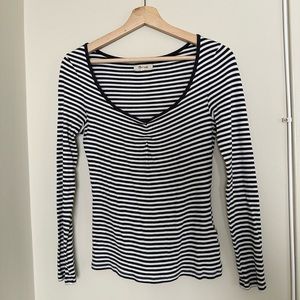 Madewell long sleeve striped tee. Size medium